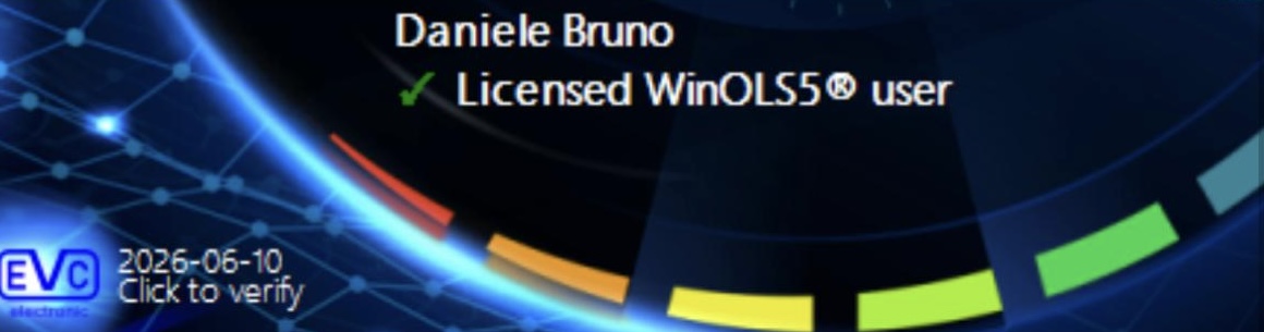 Certificazione EVC: Daniele Bruno, Licensed WinOLS5 user